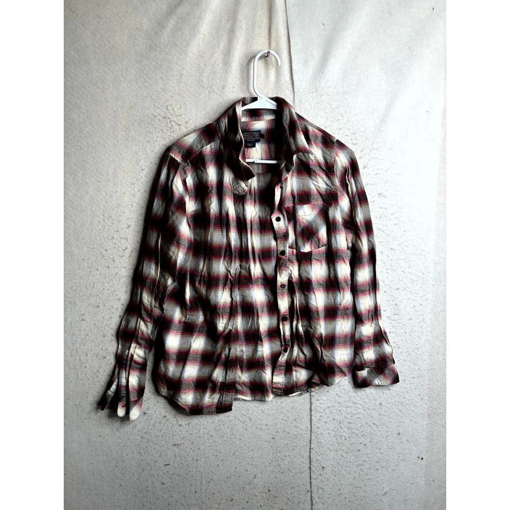 Pendleton Womens Large Multi Plaid Button Up Shirt Long Sleeve TM320-69488